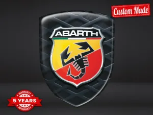 Fiat Abarth Pegatinas En Relieve Máximo Duradero Estilo Rendimiento
